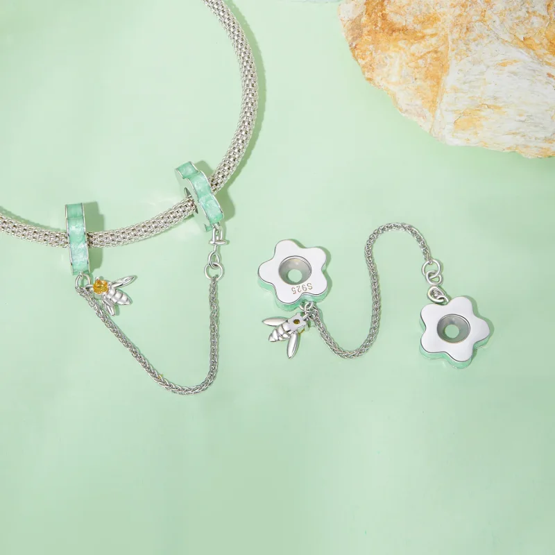 (zdjęcie do) Pandora Style Bukiet Zapięcie na Bezpieczeństwo - BSC898 - Wyświetl 4