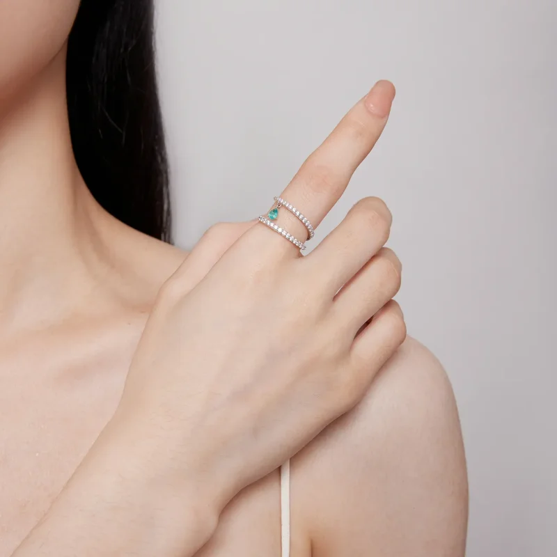 (zdjęcie do) Pandora Style Dangle Pierścionek - BSR417 - Wyświetl 5