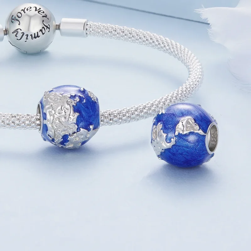 (zdjęcie do) Pandora Style Globe Charm - BSC846 - Wyświetl 4