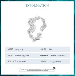 Pandora Style Klasyczny Pierścionek Z Kwiatem Daisy - BSR382