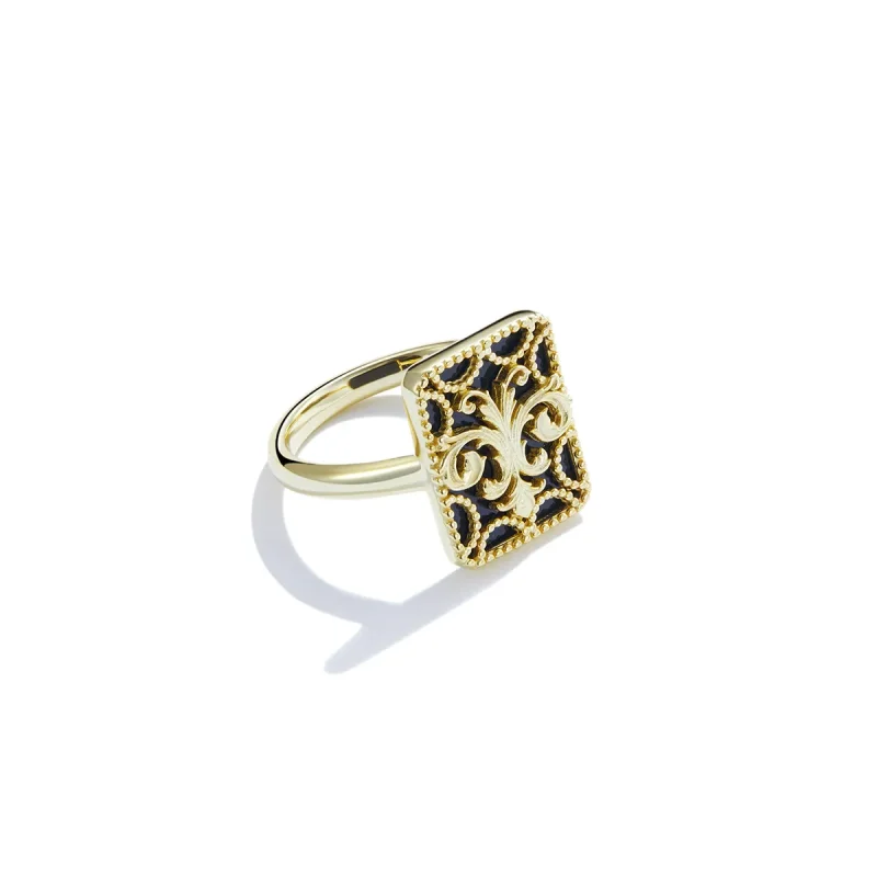 (zdjęcie do) Pandora Style Kwadratowy Pierścionek - BSR189 - Wyświetl 7
