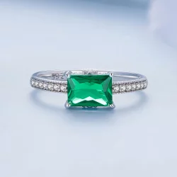 Pandora Style Pierścień z Zielonym Kamieniem - BSR461