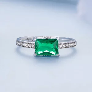 Pandora Style Pierścień z Zielonym Kamieniem - BSR461