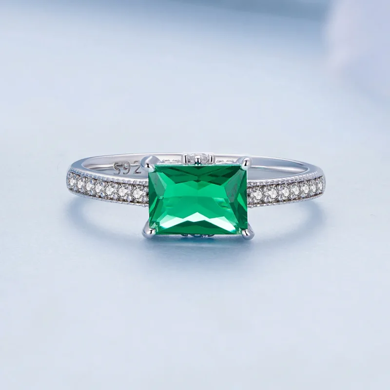 (zdjęcie do) Pandora Style Pierścień z Zielonym Kamieniem - BSR461 - Wyświetl 3