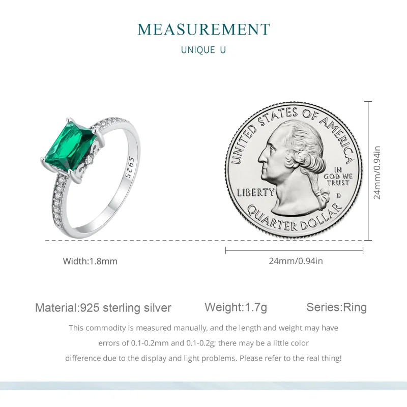 (zdjęcie do) Pandora Style Pierścień z Zielonym Kamieniem - BSR461 - Wyświetl 7