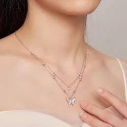 Pandora Style Podwójny Naszyjnik na Dwóch Łańcuszkach - BSN308
