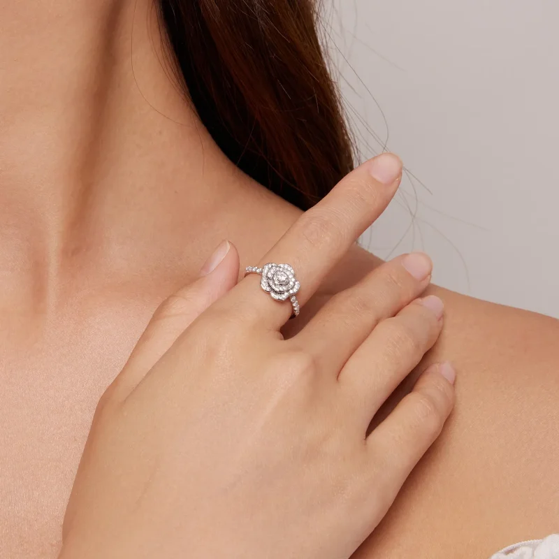 (zdjęcie do) Pandora Style Ring w kształcie róży - BSR449 - Wyświetl 4