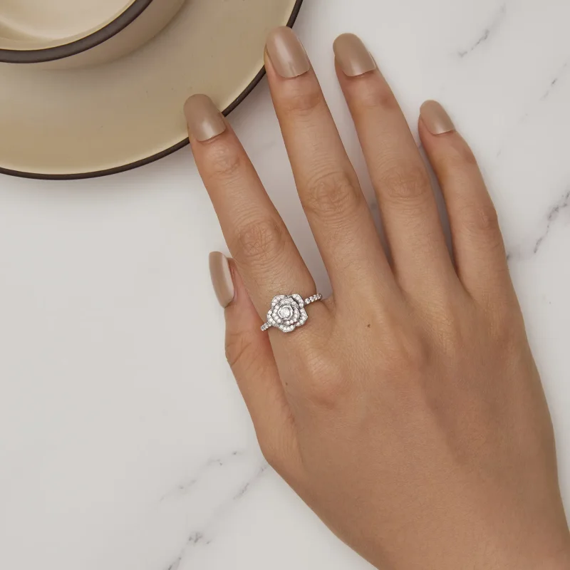 (zdjęcie do) Pandora Style Ring w kształcie róży - BSR449 - Wyświetl 5