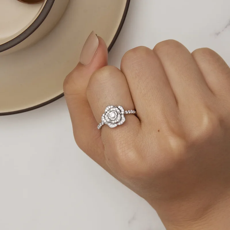 (zdjęcie do) Pandora Style Ring w kształcie róży - BSR449 - Wyświetl 6