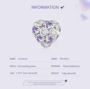 Pandora Style Serca na Całą Powierzchnię Charm - SCC2451
