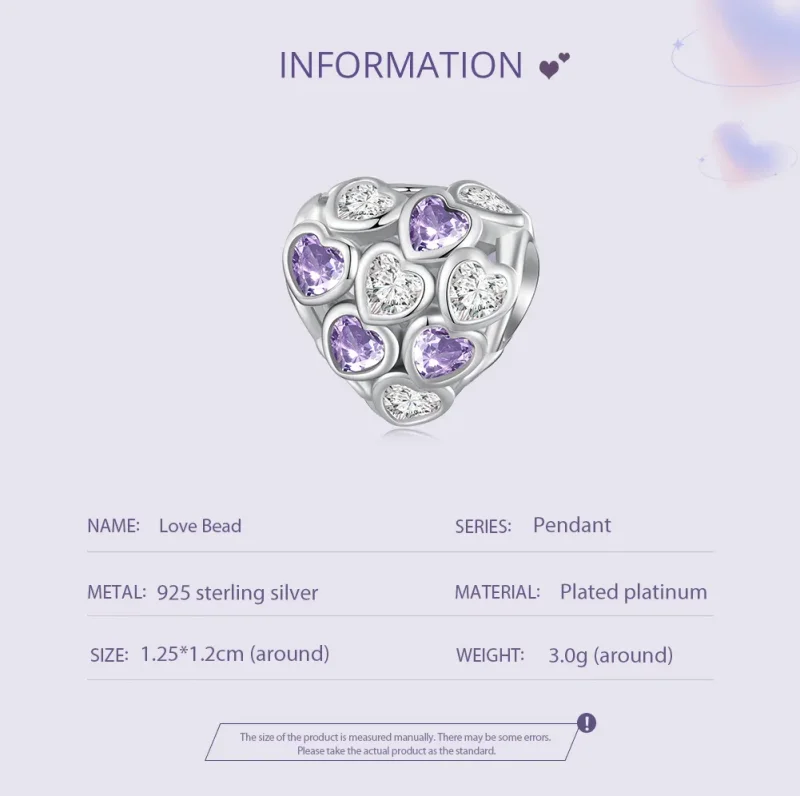 (zdjęcie do) Pandora Style Serca na Całą Powierzchnię Charm - SCC2451 - Wyświetl 5