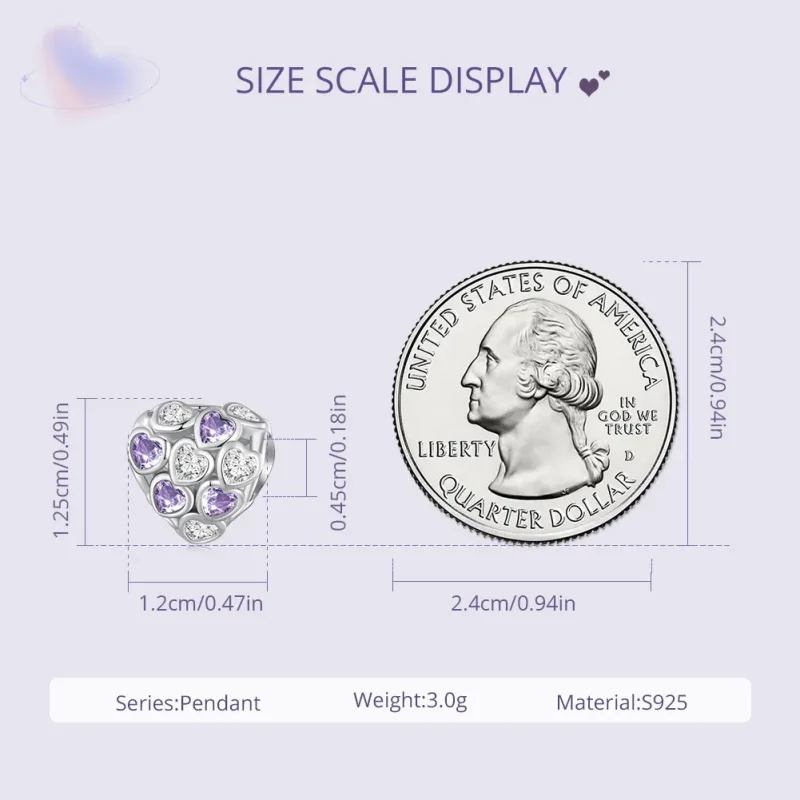 (zdjęcie do) Pandora Style Serca na Całą Powierzchnię Charm - SCC2451 - Wyświetl 6