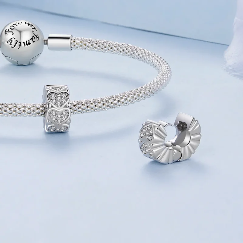 (zdjęcie do) Pandora Style Serce Spacer - BSC885 - Wyświetl 4