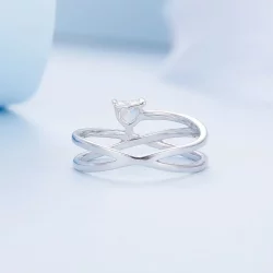 Pandora Style Triple Band Ring - BSR336 - Pierścionek o trzech paskach w stylu Pandora - BSR336