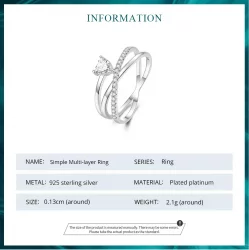 Pandora Style Triple Band Ring - BSR336 - Pierścionek o trzech paskach w stylu Pandora - BSR336