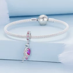 Zawieszka z flamingiem w stylu Pandora - BSC833