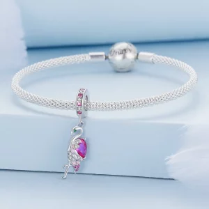 Zawieszka z flamingiem w stylu Pandora - BSC833