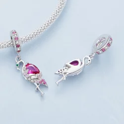 Zawieszka z flamingiem w stylu Pandora - BSC833