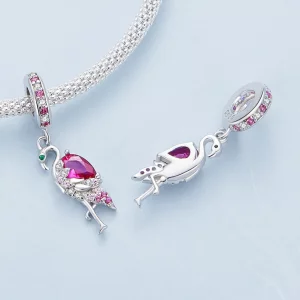Zawieszka z flamingiem w stylu Pandora - BSC833