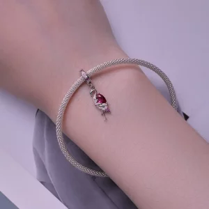 Zawieszka z flamingiem w stylu Pandora - BSC833