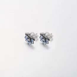 Kolczyki Pandora Blue Pansy Flower Stud - 290781C01