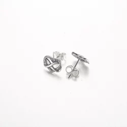Pandora Błyszczące kolczyki w kształcie nieskończoności z sercem - 292667C01