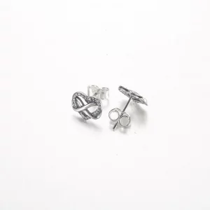 Pandora Błyszczące kolczyki w kształcie nieskończoności z sercem - 292667C01