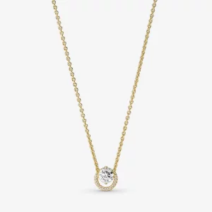 Pandora Błyszczący Okrągły Wisior z Obręczą Halo - Naszyjnik Collier - 361174C01-45