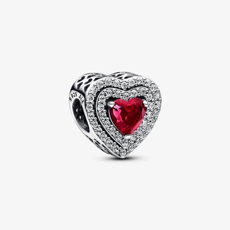 (zdjęcie do) Pandora Iskrający Charm Serce o Wielopoziomowym Wykończeniu - 799218C02