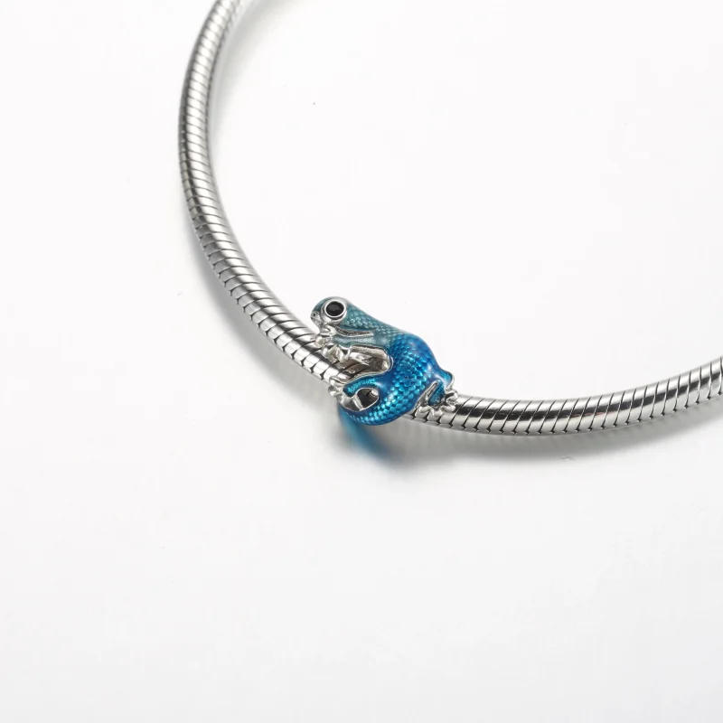 (zdjęcie do) Pandora Metalowy Niebieski Wąż Charm - 792701C01 - Wyświetl 5