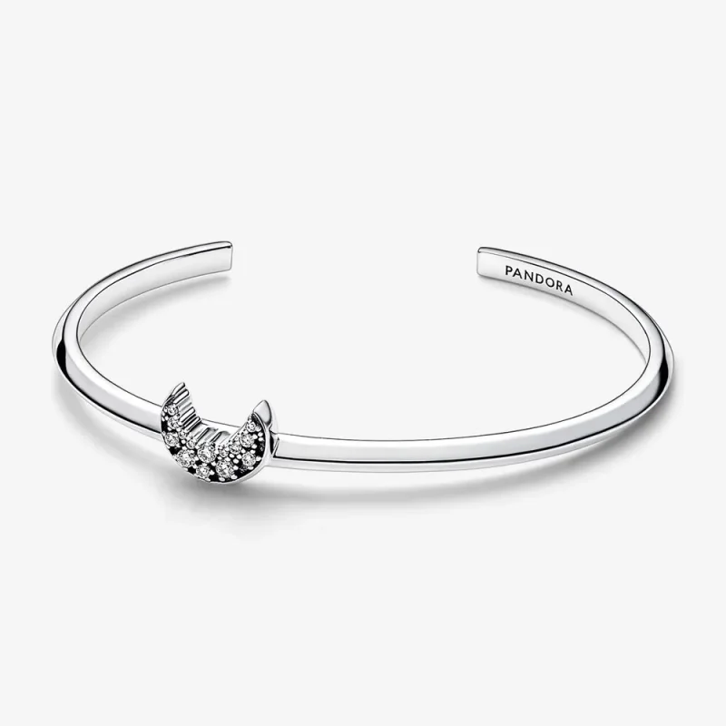 (zdjęcie do) Pandora Moon srebrna otwarta bransoleta ze złotymi cyrkoniami - 592789C01