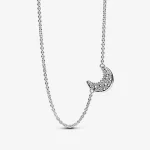 Pandora Moon srebrny naszyjnik z kryształkami cyrkonii - 392785C01
