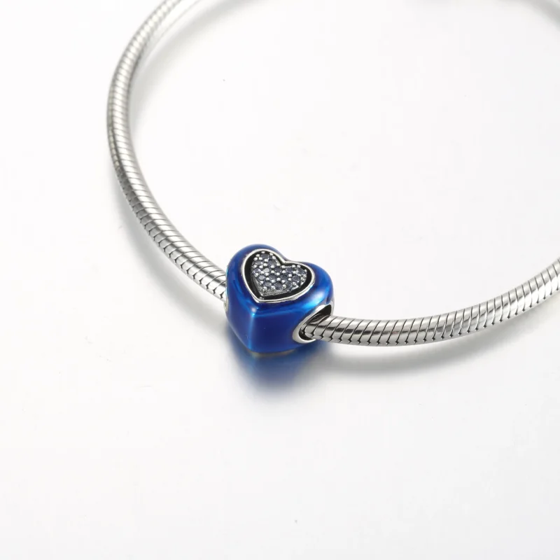 (zdjęcie do) Pandora Niebieski Charm Serca z Obrotowym Elementem - 792750C01 - Wyświetl 5