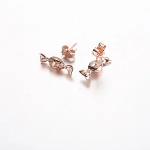 Pandora Owinięte cukierki kolczyki sztyfty z pozłacanym różowym złotem 14k - 282638C01