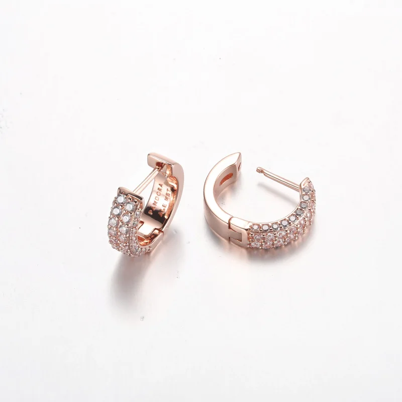 (zdjęcie do) Pandora Timeless Pavé Kolczyki z Podwójnym Rządem - 282622C01 - Wyświetl 5