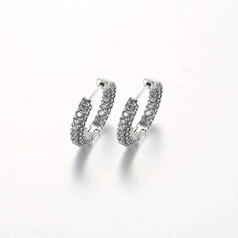 (zdjęcie do) Pandora Timeless Pavé Kolczyki z pojedynczym rządem - 292624C01 - Wyświetl 2