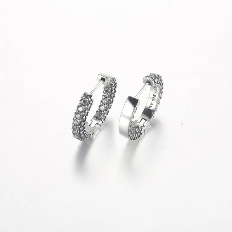 (zdjęcie do) Pandora Timeless Pavé Kolczyki z pojedynczym rządem - 292624C01 - Wyświetl 3