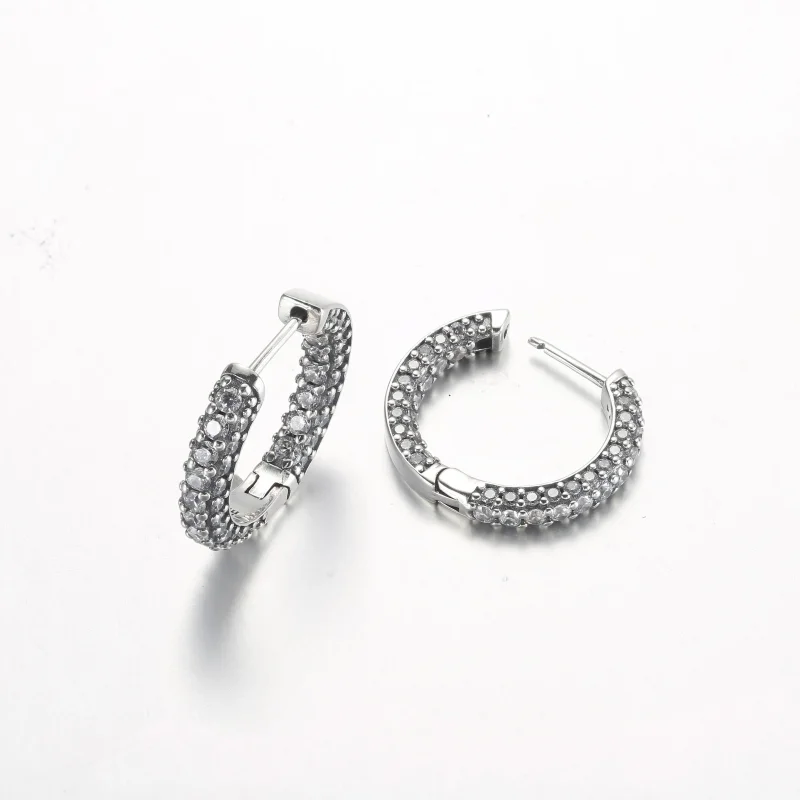 (zdjęcie do) Pandora Timeless Pavé Kolczyki z pojedynczym rządem - 292624C01 - Wyświetl 5