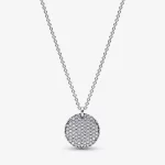 Pandora Timeless Pavé Okrągły Wisiorek na Sznurku - 392632C01-45