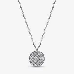 Pandora Timeless Pavé Okrągły Wisiorek na Sznurku - 392632C01-45