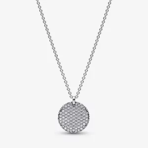 Pandora Timeless Pavé Okrągły Wisiorek na Sznurku - 392632C01-45