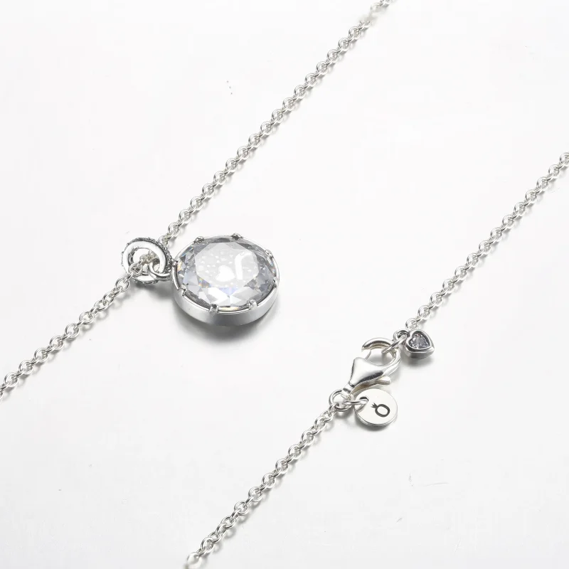 (zdjęcie do) Pandora Uwielbiam Cię srebrny naszyjnik z zawieszką - 392599C01 - Wyświetl 5