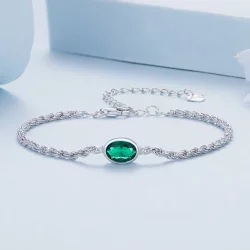 Bransoletka Chopard w stylu Pandora o lekkim luksusie z zielonym cyrkonem - BSB116