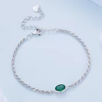 Bransoletka Chopard w stylu Pandora o lekkim luksusie z zielonym cyrkonem - BSB116