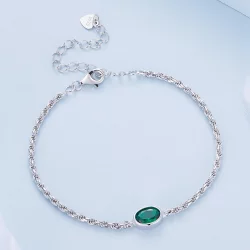Bransoletka Chopard w stylu Pandora o lekkim luksusie z zielonym cyrkonem - BSB116