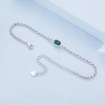 Bransoletka Chopard w stylu Pandora o lekkim luksusie z zielonym cyrkonem - BSB116