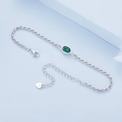 Bransoletka Chopard w stylu Pandora o lekkim luksusie z zielonym cyrkonem - BSB116