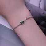 Bransoletka Chopard w stylu Pandora o lekkim luksusie z zielonym cyrkonem - BSB116