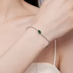 Bransoletka Chopard w stylu Pandora o lekkim luksusie z zielonym cyrkonem - BSB116
