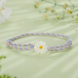 Bransoletka z kwiatem margerytki w stylu Pandora - SCB250